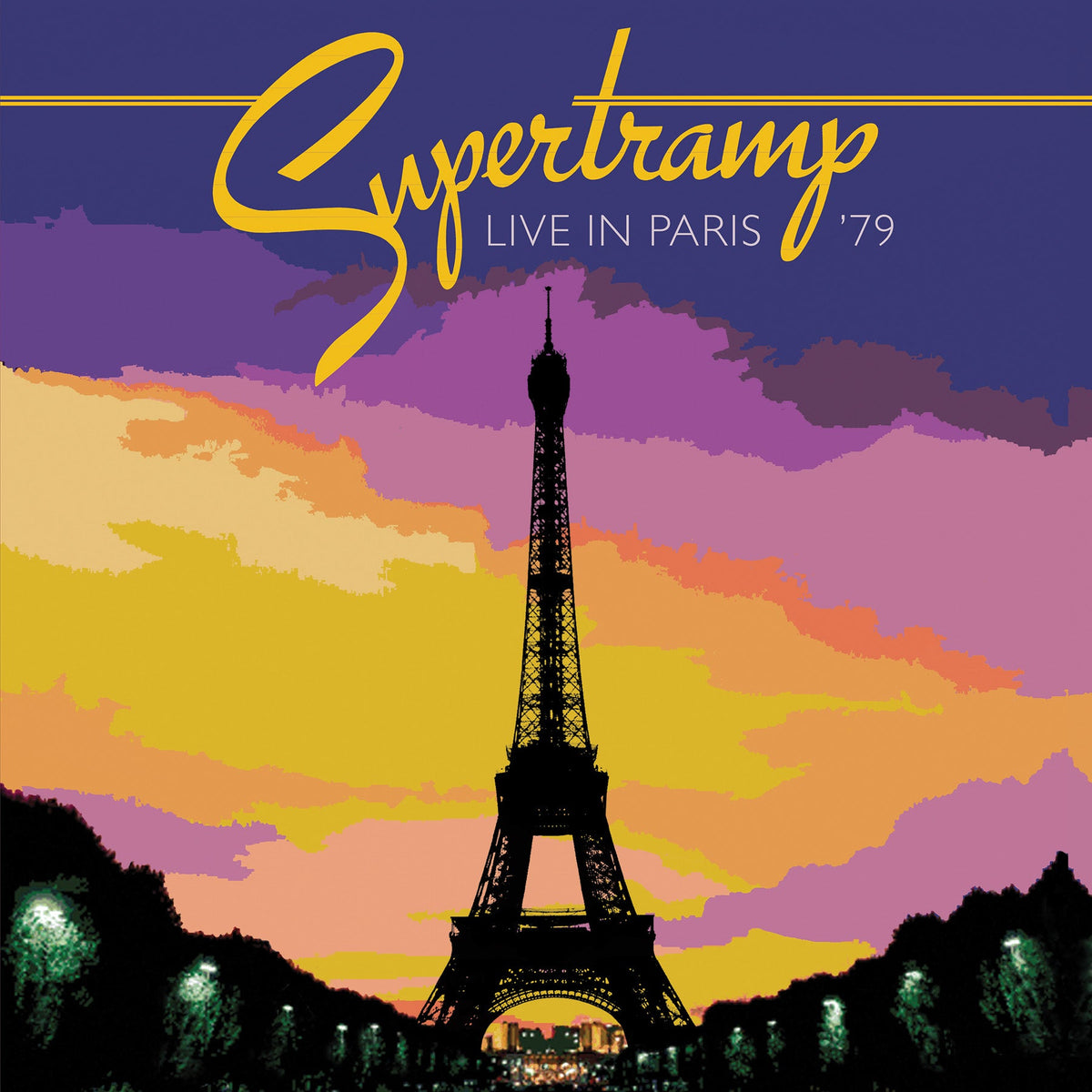 Supertramp album cover featuring a silhouetted Eiffel Tower against a sunset.
