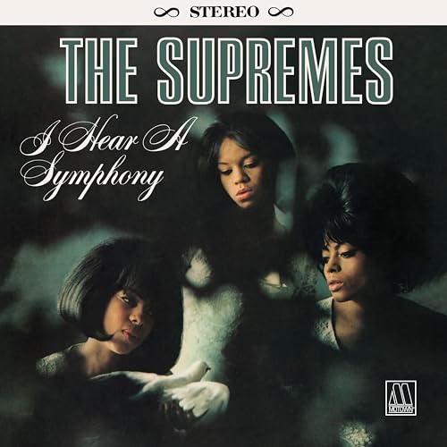 The Supremes album cover, “I Hear A Symphony,” featuring three women.