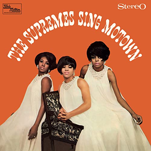The Supremes album cover featuring three women in white dresses.
