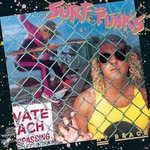 Vinyl album cover featuring two people with sunglasses on a beach.