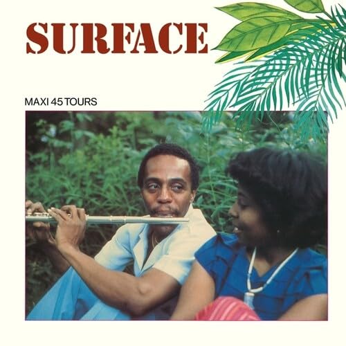 Vinyl record cover: couple with a flute player in a lush garden.
