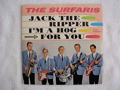 Vinyl record cover featuring The Surfaris band in light blue suits.