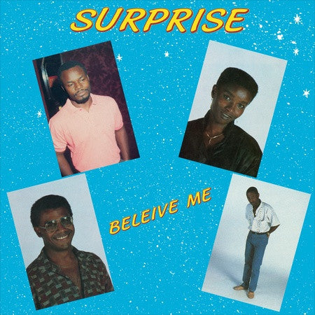 Album cover with three portraits of Black men on a blue, speckled background.