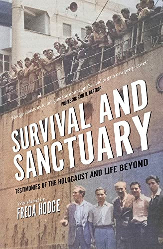 Book cover: “Survival and Sanctuary” with photos of people on a ship.