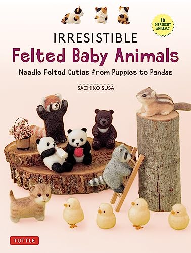 Book cover featuring needle-felted baby animals like pandas, bears, and chicks.