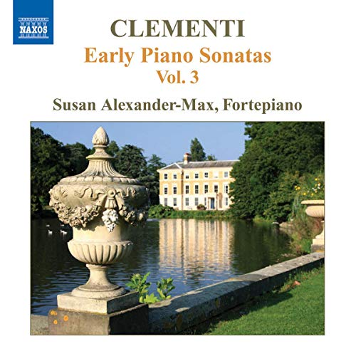 CD cover: Clementi piano sonatas with a stately home landscape.