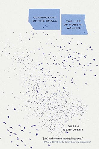 Book cover with blue text blocks and a field of small bird silhouettes.