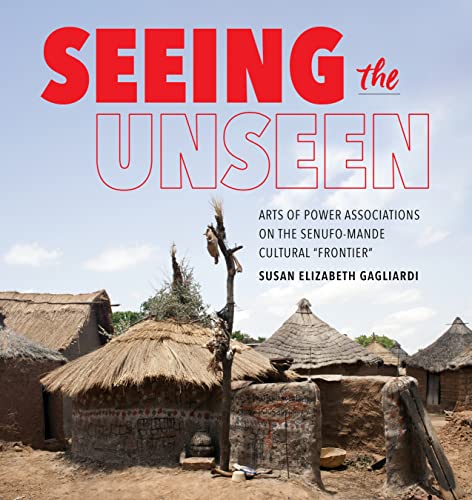 Book cover featuring red and white text over a village with thatched-roof huts.