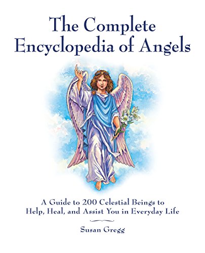 Book cover depicting an angel with wings, titled "The Complete Encyclopedia of Angels.