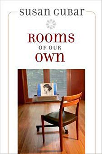 Book cover: “Rooms of Our Own” with chair and open book.