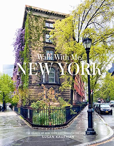 Book cover: ivy-covered building, street scene, and title "Walk With Me New York".