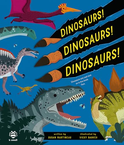 Colorful illustrated children’s book cover featuring various dinosaurs.