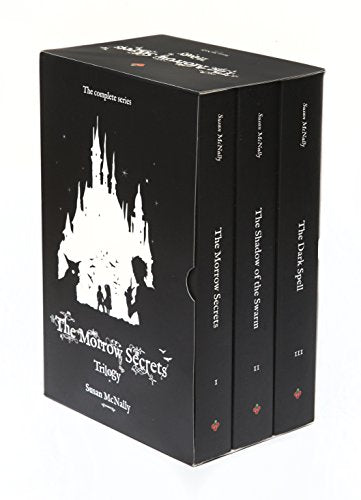 A black box set containing three books titled The Morrow Secrets Trilogy by Susan McNally.