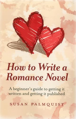 Book cover with sketched hearts and title: “How to Write a Romance Novel.”