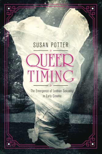 Book cover: “Queer Timing” by Susan Potter, featuring a draped figure.