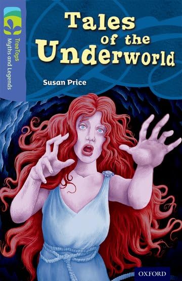 Book cover: frightened woman with long red hair, dark cave background.