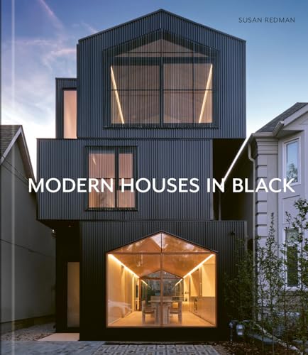 Book cover: black modern houses with geometric windows and glass extensions.