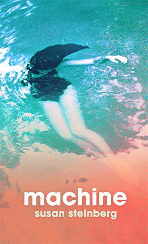 Book cover: swimmer underwater, teal and pink hues, title "machine" below.