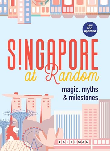 Book cover: "Singapore at Random" with colorful illustrations of landmarks.
