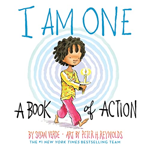Book cover: child with candle, concentric circles, and handwritten title.