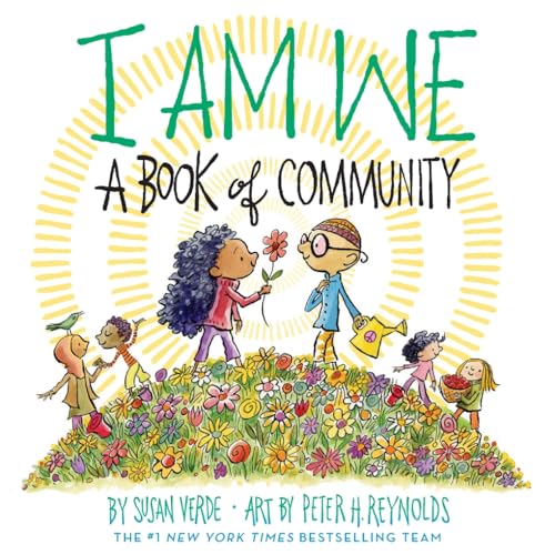 Children tending a colorful garden together, book cover illustration.