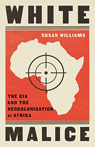 Book cover with a red map of Africa featuring a black crosshair target symbol.