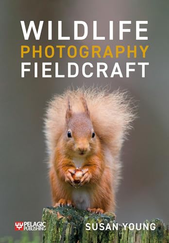Book cover featuring a red squirrel holding a nut, titled "Wildlife Photography Fieldcraft".
