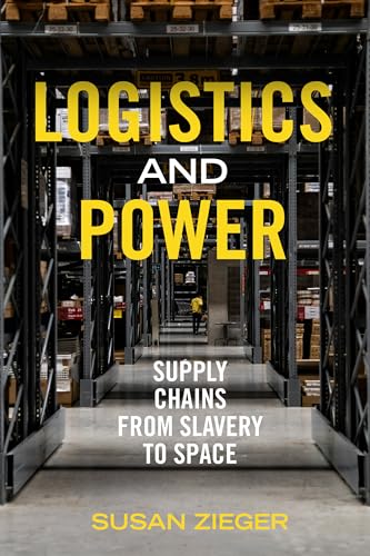 Book cover: "Logistics and Power" with a warehouse background.