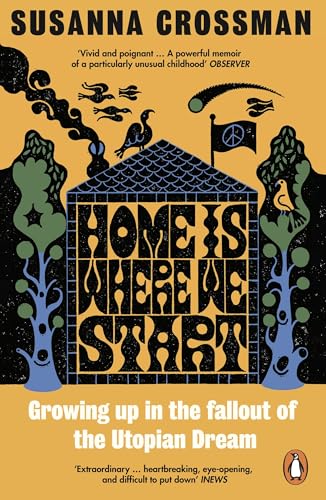 Book cover with illustrated house, birds, and peace flag in orange and blue.