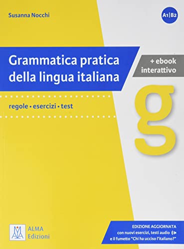 Book cover for Grammatica pratica della lingua italiana with yellow and white background.