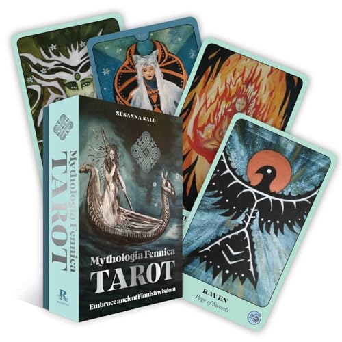 Tarot card deck and box featuring Finnish mythology inspired artwork.