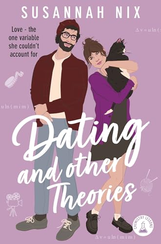 Book cover with illustrated couple and a cat, titled "Dating and other Theories".