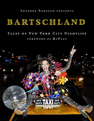 Book cover featuring a performer in extravagant attire on a taxi roof.