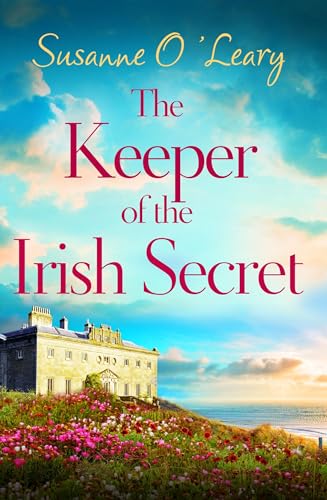 Book cover showing a stone mansion, wildflowers, and ocean under a blue cloudy sky.