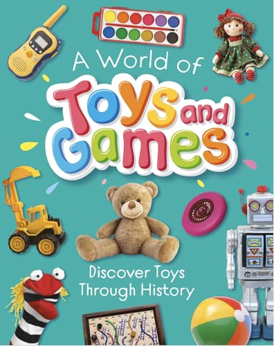 Book cover featuring colorful illustrations of various classic toys and games.
