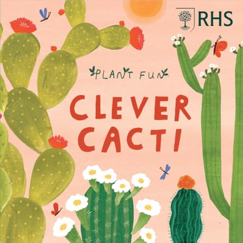 Illustrated book cover featuring various cacti, flowers, and insects.