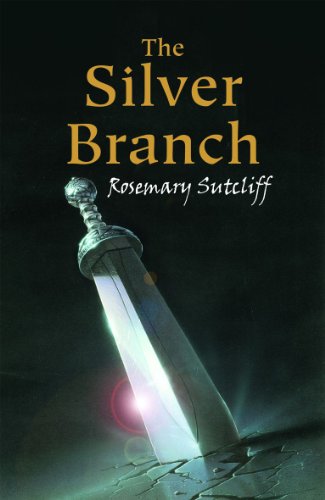 Book cover: Roman sword piercing stone, dark background, title "The Silver Branch".