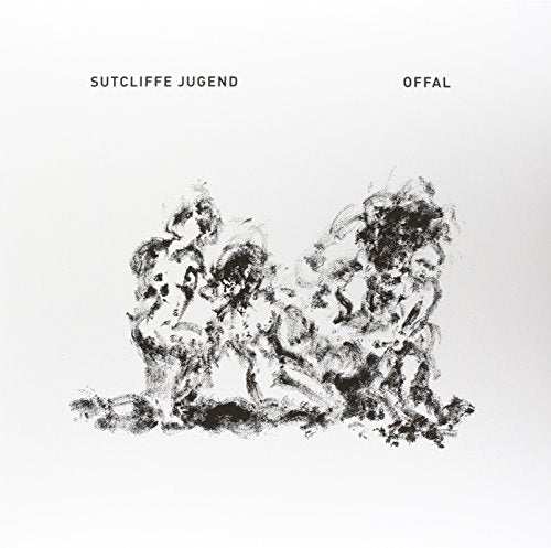 A black and white abstract illustration on a vinyl record album cover.
