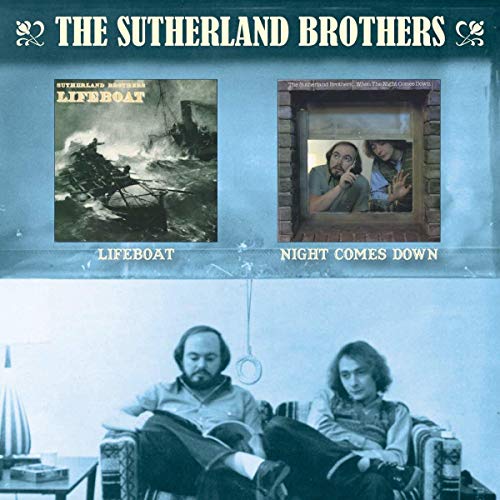 CD cover for Sutherland Brothers’ “Lifeboat” and “Night Comes Down,” featuring portraits.