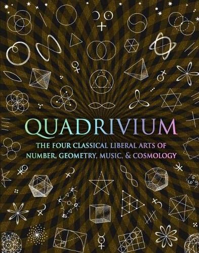 Book cover titled Quadrivium featuring white geometric symbols on a dark, radiating background.