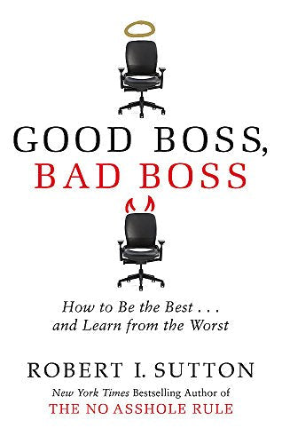 Book cover: two office chairs, one with a halo, one with horns.