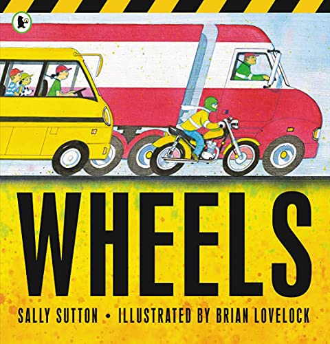 Children’s book cover depicting a school bus, motorcycle, and bicycle.
