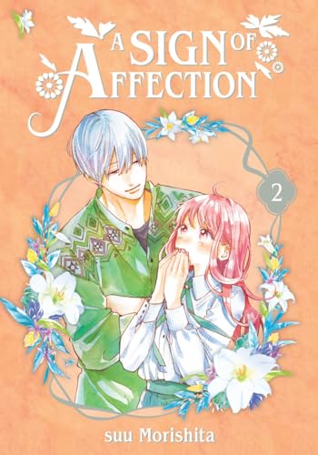 Manga cover with two young people surrounded by floral decorations.