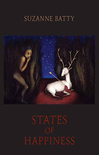 Book cover: figure, deer with arrows, dark forest, and red title text.