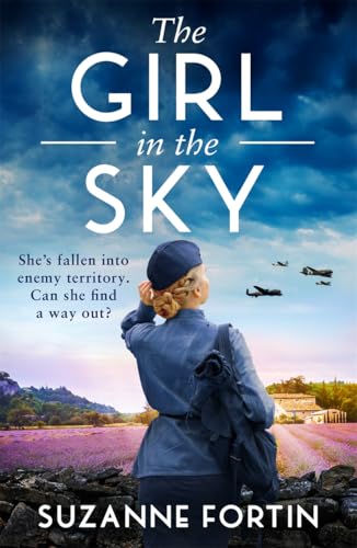 Book cover: woman in uniform looking at planes in a cloudy sky.
