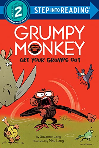 Book cover: Grumpy Monkey yelling with other illustrated animals.