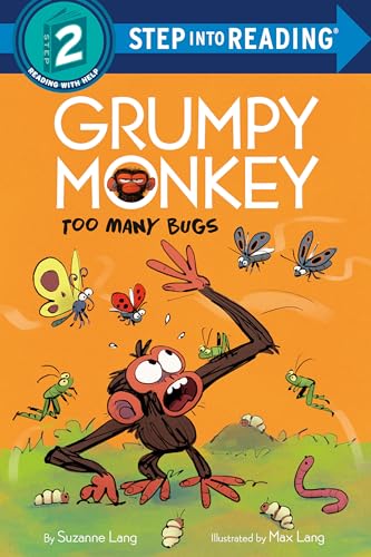 Book cover: Grumpy Monkey surrounded by colorful cartoon insects.