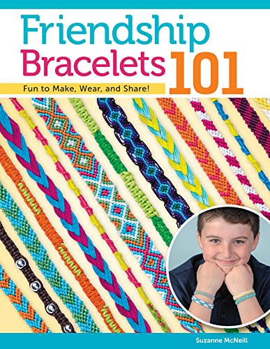 Book cover featuring colorful knotted friendship bracelets and a young person.