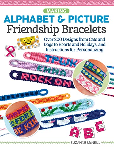 Book cover displaying colorful, patterned friendship bracelets and alphabet beads.