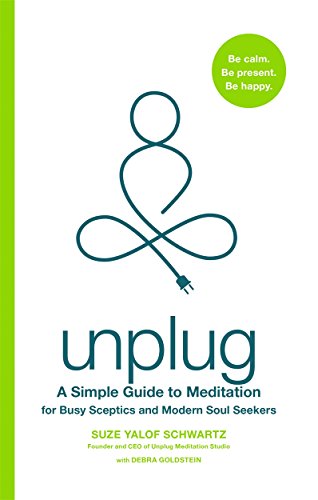 Book cover featuring a line-art meditation figure with an electrical plug tail.